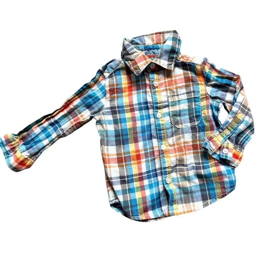 Baby Boys Carters Spring Plaid Button Down Long Sleeve Shirt - Sz 18 mo